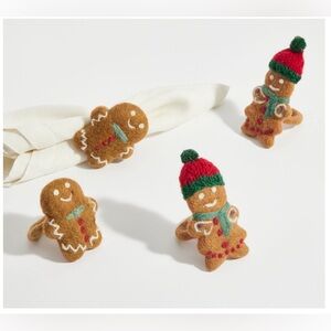 Pottery Barn Gingerbread Napkin Rings - Set of 4